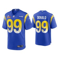 Men's Los Angeles Rams #99 Aaron Donald Super Bowl LVI Royal Game Jersey