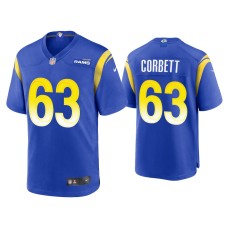 Men's Los Angeles Rams #63 Austin Corbett Royal Game Jersey