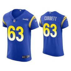 Men's Los Angeles Rams #63 Austin Corbett Royal Vapor Elite Jersey