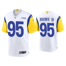 Men's Los Angeles Rams #95 Bobby Brown III White Alternate Game Jersey