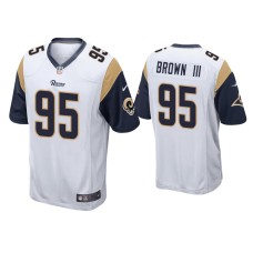 Men's Los Angeles Rams #95 Bobby Brown III White Game Jersey