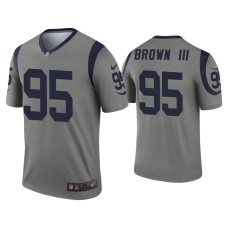 Men's Los Angeles Rams #95 Bobby Brown III Gray Inverted Legend Jersey