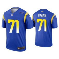 Men's Los Angeles Rams #71 Bobby Evans Royal Legend Jersey