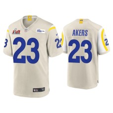 Men's Los Angeles Rams #23 Cam Akers Super Bowl LVI Bone Game Jersey