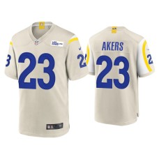 Men's Los Angeles Rams #23 Cam Akers Bone Game Jersey