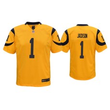 Youth Los Angeles Rams #1 DeSean Jackson Gold Color Rush Game Jersey