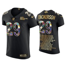 Men's Los Angeles Rams #29 Eric Dickerson Black Career Highlights Jersey