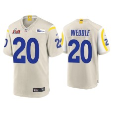 Men's Los Angeles Rams #20 Eric Weddle Super Bowl LVI Bone Game Jersey