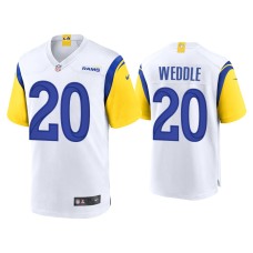 Men's Los Angeles Rams #20 Eric Weddle White Game Jersey