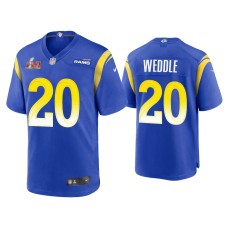 Men's Los Angeles Rams #20 Eric Weddle Super Bowl LVI Royal Game Jersey