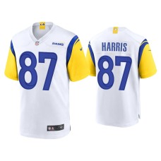 Men's Los Angeles Rams #87 Jacob Harris White Alternate Game Jersey