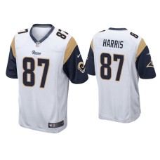 Men's Los Angeles Rams #87 Jacob Harris White Game Jersey