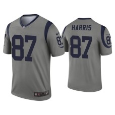 Men's Los Angeles Rams #87 Jacob Harris Gray Inverted Legend Jersey