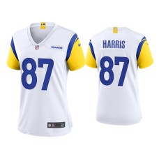 Women's Los Angeles Rams #87 Jacob Harris White Alternate Game Jersey