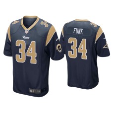 Men's Los Angeles Rams #34 Jake Funk Navy Game Jersey