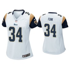 Women's Los Angeles Rams #34 Jake Funk White Game Jersey