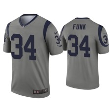 Men's Los Angeles Rams #34 Jake Funk Gray Inverted Legend Jersey