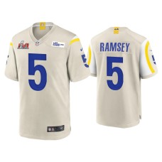 Men's Los Angeles Rams #5 Jalen Ramsey Super Bowl LVI Bone Game Jersey