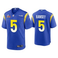 Men's Los Angeles Rams #5 Jalen Ramsey Super Bowl LVI Royal Game Jersey