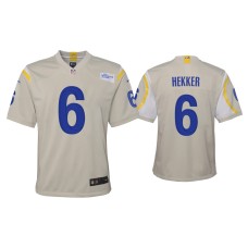 Youth Los Angeles Rams #6 Johnny Hekker Bone Game Jersey