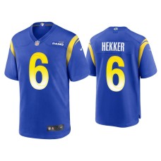 Men's Los Angeles Rams #6 Johnny Hekker Royal Game Jersey