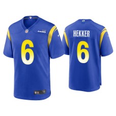 Men's Los Angeles Rams #6 Johnny Hekker Royal Game Jersey