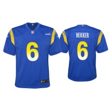 Youth Los Angeles Rams #6 Johnny Hekker Royal Game Jersey