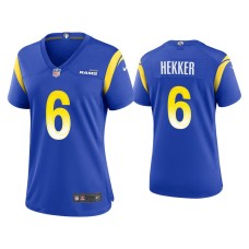 Women's Los Angeles Rams #6 Johnny Hekker Royal Game Jersey