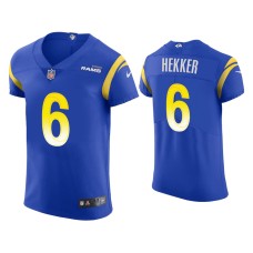 Men's Los Angeles Rams #6 Johnny Hekker Royal Vapor Elite Jersey