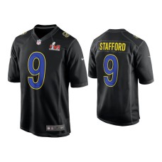 Men's Los Angeles Rams #9 Matthew Stafford Super Bowl LVI Black Game Fashion Jersey