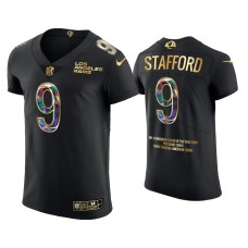 Men's Los Angeles Rams #9 Matthew Stafford Black Career Highlights Jersey