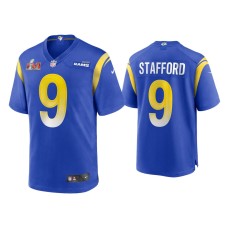 Men's Los Angeles Rams #9 Matthew Stafford Super Bowl LVI Royal Game Jersey