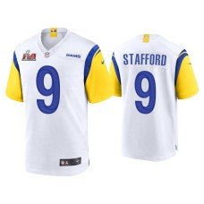 Men's Los Angeles Rams #9 Matthew Stafford Super Bowl LVI White Game Jersey