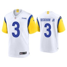 Men's Los Angeles Rams #3 Odell Beckham Jr. White Alternate Game Jersey