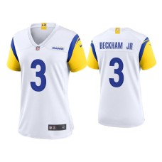 Women's Los Angeles Rams #3 Odell Beckham Jr. White Alternate Game Jersey