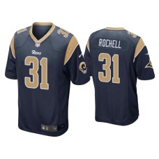 Men's Los Angeles Rams #31 Robert Rochell Navy Game Jersey