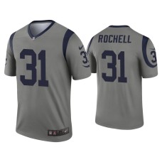 Men's Los Angeles Rams #31 Robert Rochell Gray Inverted Legend Jersey