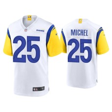 Men's Los Angeles Rams #25 Sony Michel White Alternate Game Jersey