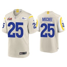 Men's Los Angeles Rams #25 Sony Michel Super Bowl LVI Bone Game Jersey