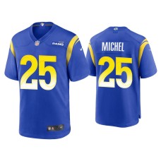 Men's Los Angeles Rams #25 Sony Michel Royal Game Jersey