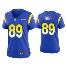 Women's Los Angeles Rams #89 Tyler Higbee Royal Game Jersey