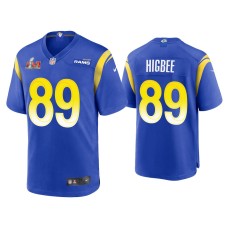 Men's Los Angeles Rams #89 Tyler Higbee Super Bowl LVI Royal Game Jersey