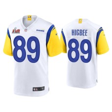 Men's Los Angeles Rams #89 Tyler Higbee Super Bowl LVI White Game Jersey