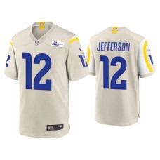 Men's Los Angeles Rams #12 Van Jefferson Bone Game Jersey