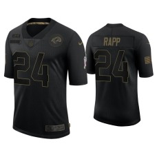 Men's Los Angeles Rams #24 Taylor Rapp Black 2020 Salute to Service Limited Jersey