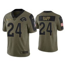 Men's Los Angeles Rams #24 Taylor Rapp Olive 2021 Salute To Service Limited Jersey