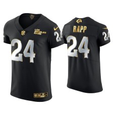 Men's Los Angeles Rams #24 Taylor Rapp Black Golden Edition Vapor Elite Jersey