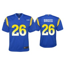 Youth Los Angeles Rams #26 Terrell Burgess Royal Game Jersey