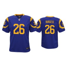 Youth Los Angeles Rams #26 Terrell Burgess Royal Game Jersey