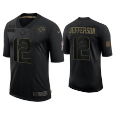 Men's Los Angeles Rams #12 Van Jefferson Black 2020 Salute to Service Limited Jersey